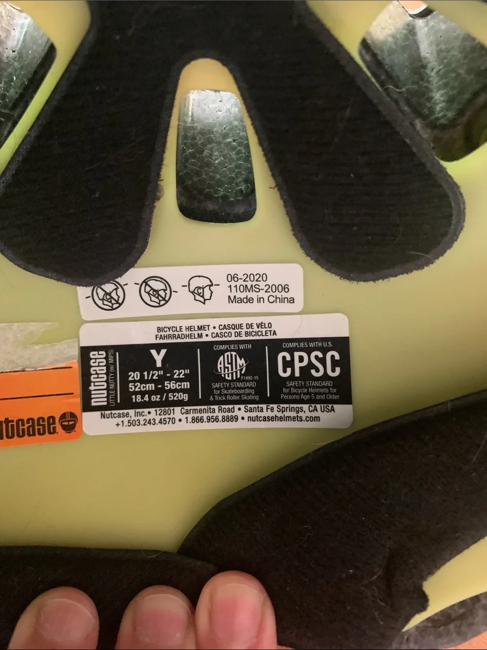 Nutcase Grey Helmet with Neon Green Accents size Y